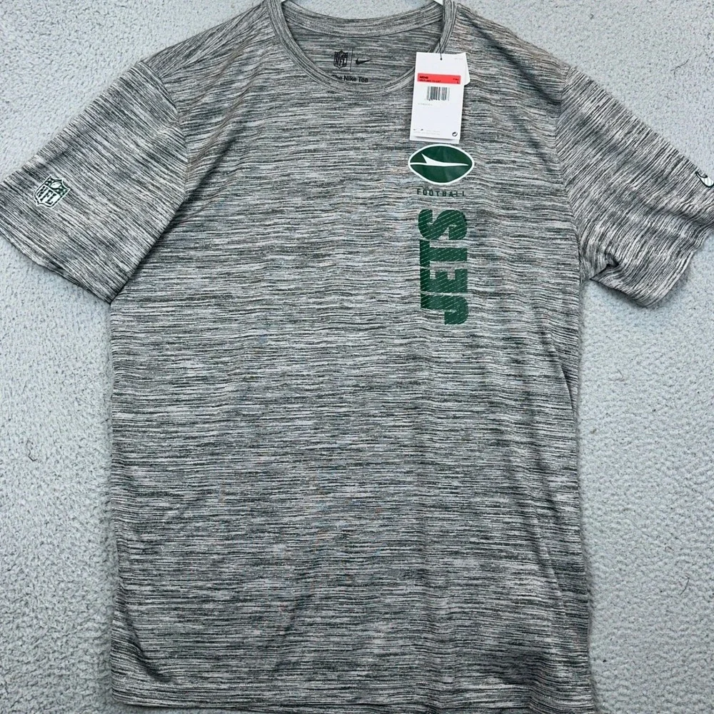 NEW New York Jets Nike T-Shirt Mens Large Grey Heather Dri-Fit NFL Athletic Tee